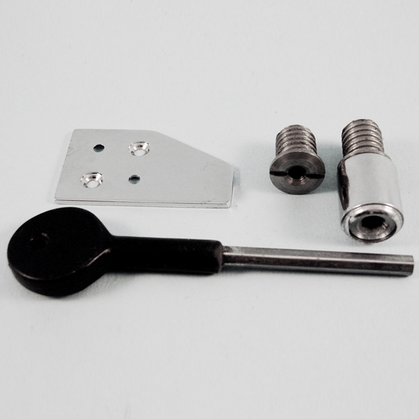 THD255/CP  19mm  Polished Chrome  Surface Sash Stop With Stainless Steel Insert and Extended Key