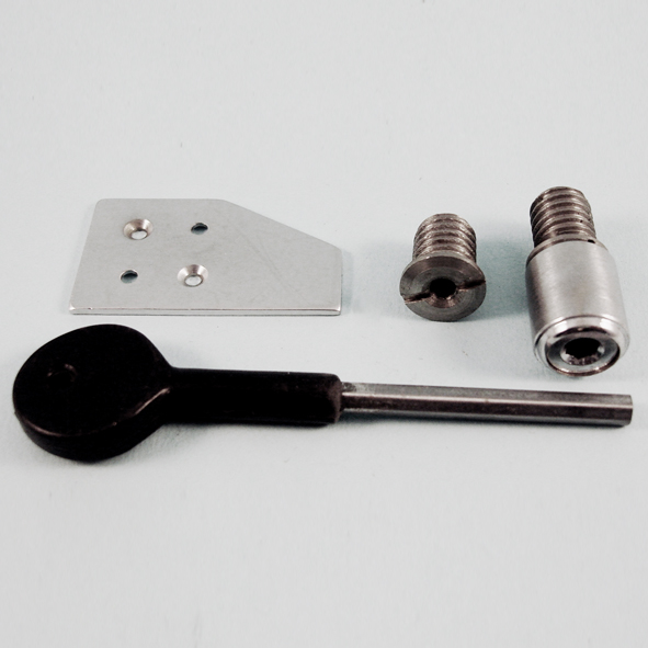 THD255/SCP  19mm  Satin Chrome  Surface Sash Stop With Stainless Steel Insert and Extended Key