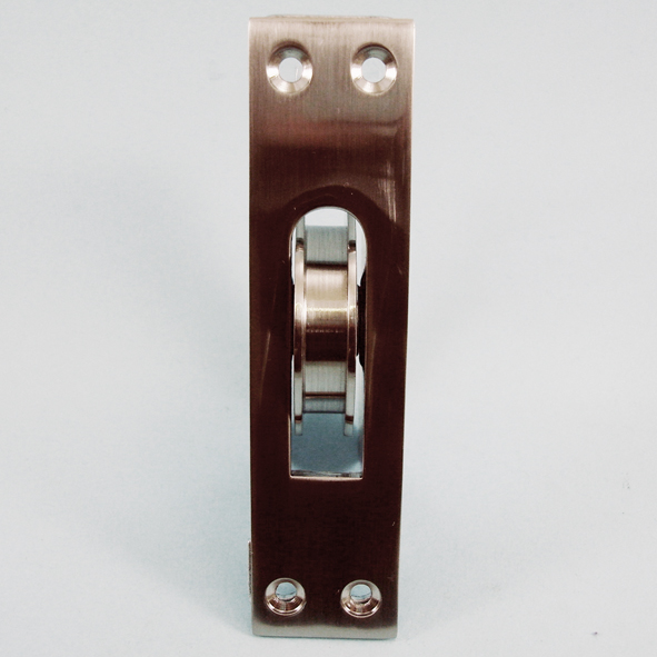 THD267/SNP  Satin Nickel  Square  Sash Pulley With Steel Body and 50mm [2] Heavy Duty Brass Ball Bearing Pulley