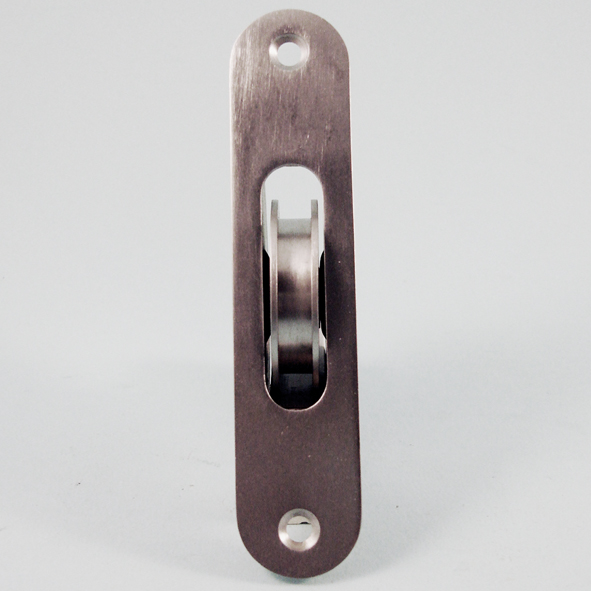 THD270/SCP  Satin Chrome  Radiused  Sash Pulley With Steel Body and 44mm [1] Brass Ball Bearing Pulley