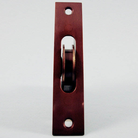THD271/BRO  Bronzed  Square  Sash Pulley With Steel Body and 44mm [1] Brass Ball Bearing Pulley