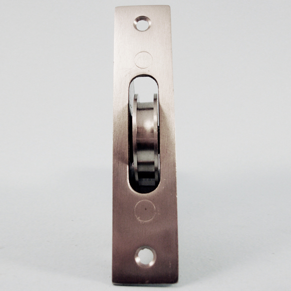 THD271/SS  Satin Stainless  Square  Sash Pulley With Steel Body and 44mm [1] Brass Ball Bearing Pulley