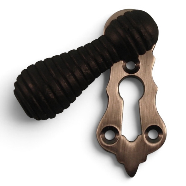 PDF1028/SNP  Ebonised / Satin Nickel  Period Timber Beehive Covered Escutcheon
