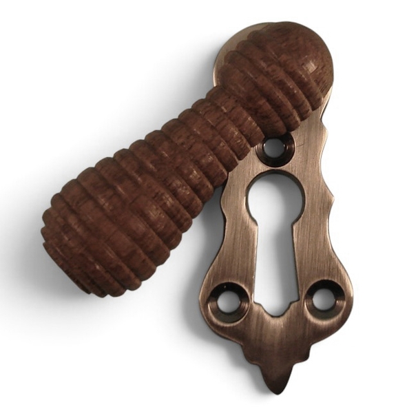 PDF1029/SNP  Rosewood / Satin Nickel  Period Timber Beehive Covered Escutcheon