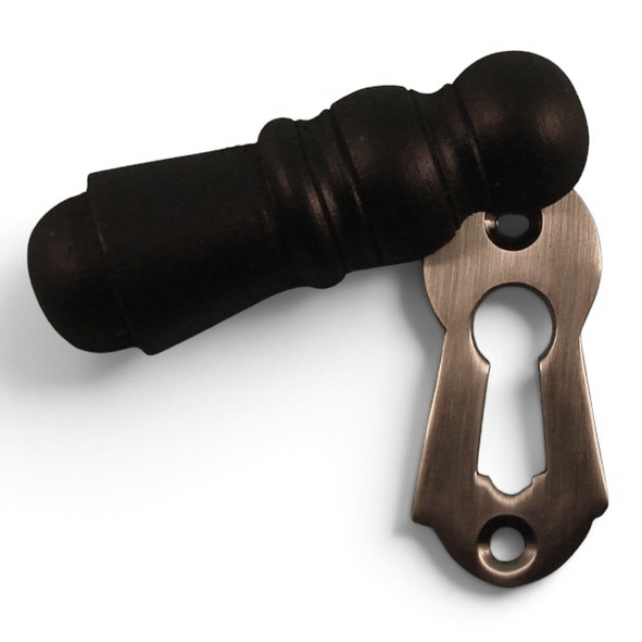 PDF1030/SNP  Ebonised / Satin Nickel  Period Timber Plain Covered Escutcheon