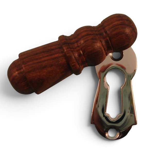 PDF1031/CP  Rosewood / Polished Chrome  Period Timber Plain Covered Escutcheon