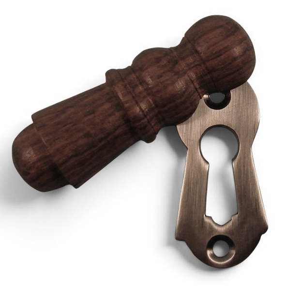 PDF1031/SNP  Rosewood / Satin Nickel  Period Timber Plain Covered Escutcheon