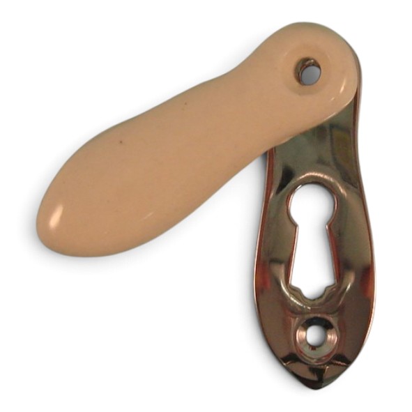 PDF1033/CP � Cream / Polished Chrome � Period Ceramic Covered Escutcheon