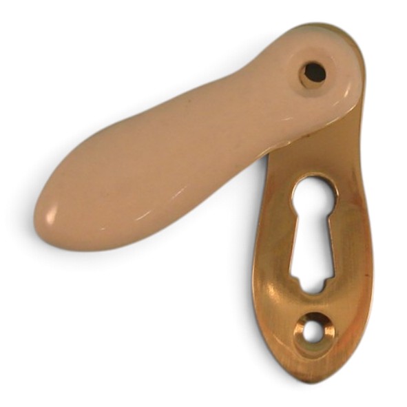 PDF1033/PB � Cream / Polished Brass � Period Ceramic Covered Escutcheon