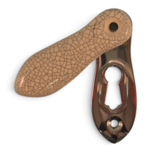 PDF1035/CP � Cream Crackle / Polished Chrome � Period Ceramic Covered Escutcheon