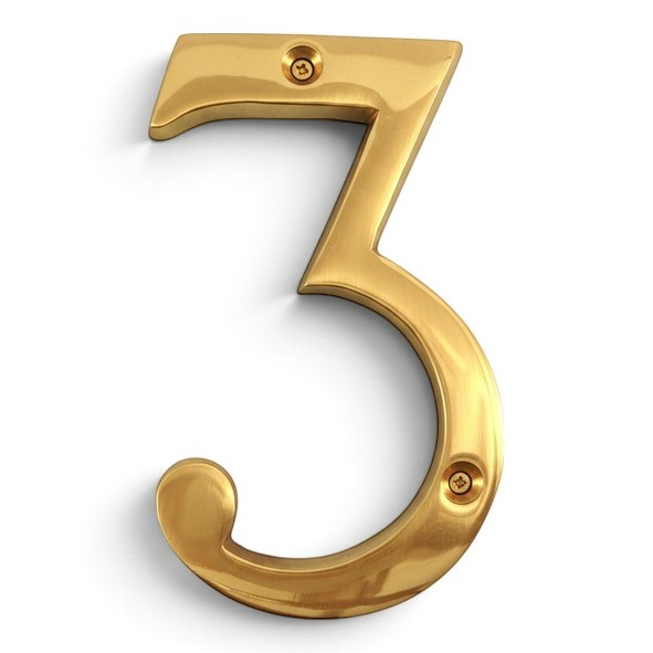 Traditional Polished Brass 100mm Numerals