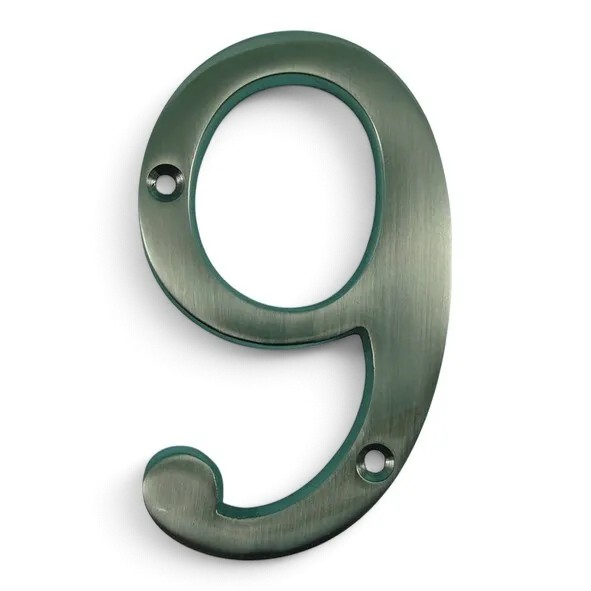 PDF1140/9/SNP � 100mm � Satin Nickel � Period Cast Numeral 9