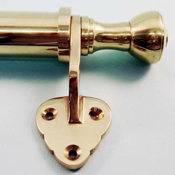 THD202F/PB  220mm [140mm c/c]  Polished Brass  Bar Handle Sash Lift With Fancy Ends