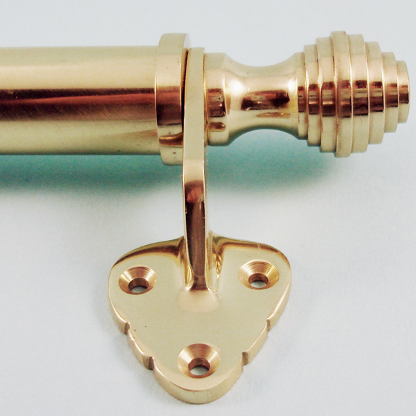 THD202/PB  220mm [140mm c/c]  Polished Brass  Bar Handle Sash Lift With Reeded Ends