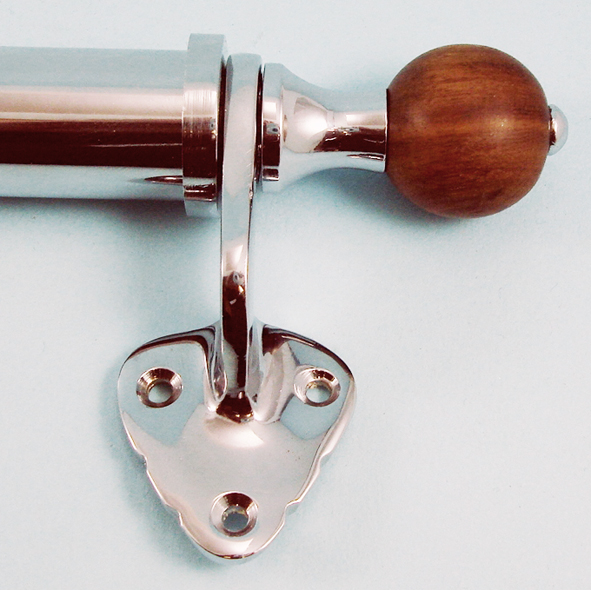 THD202WR/CP  220mm [140mm c/c]  Polished Chrome  Bar Handle Sash Lift With Rosewood Ends
