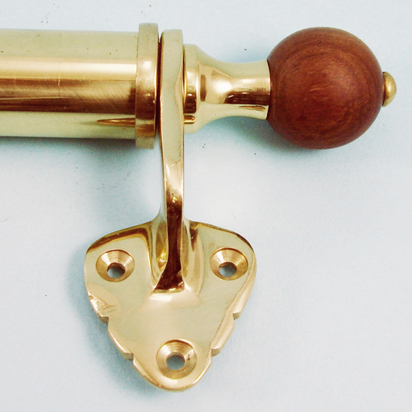 THD202WR/PB  220mm [140mm c/c]  Polished Brass  Bar Handle Sash Lift With Rosewood Ends