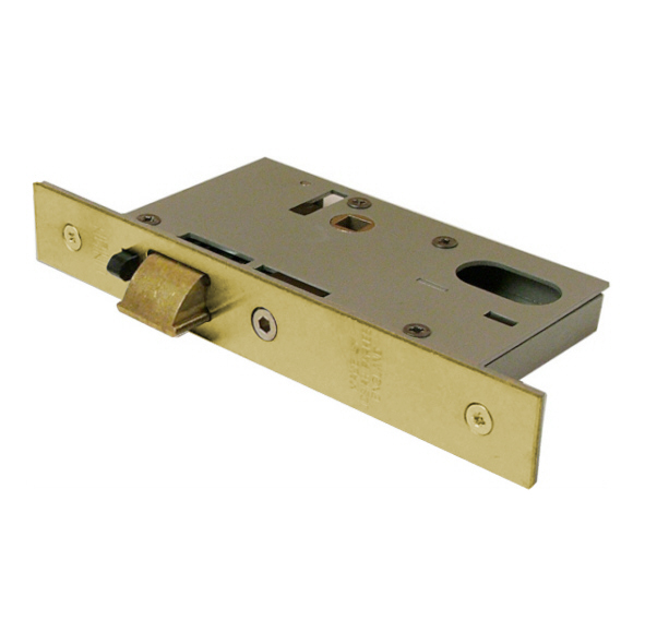 LC2341-075-PL  075mm [057mm]  Polished Brass  Union 2341 Upright Oval Cylinder Nightlatch Case