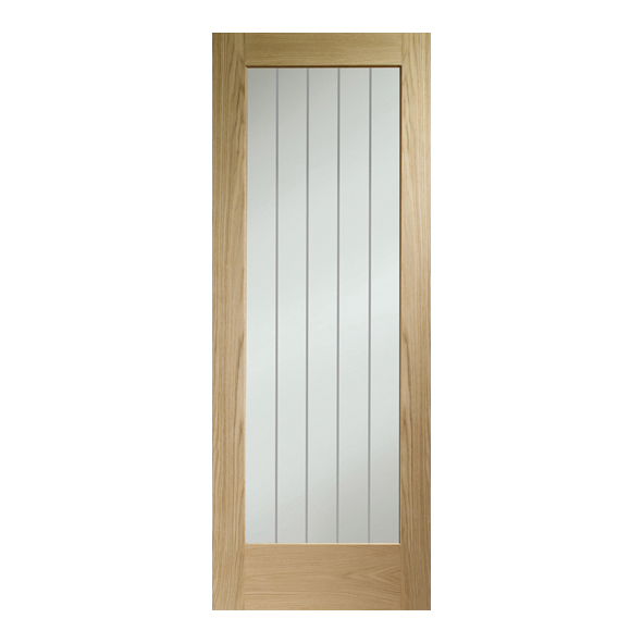 XL Joinery Internal Unfinished Oak Suffolk Essential Pattern 10 Doors [Etched Glass]
