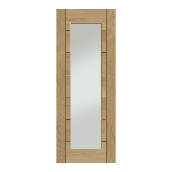 XL Joinery Internal Oak Palermo Essential 1 Light Pre-Finished Doors [Clear Glass]