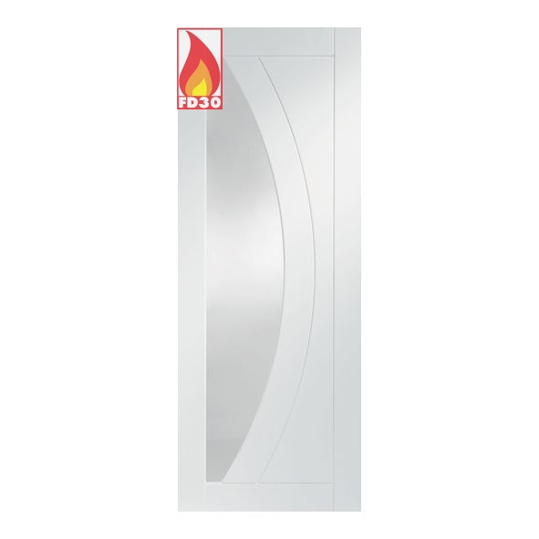 GWPSAL33-FD  1981 x 838 x 44mm [33]  Internal White Primed Salerno FD30 Fire Door [Clear Glazed]