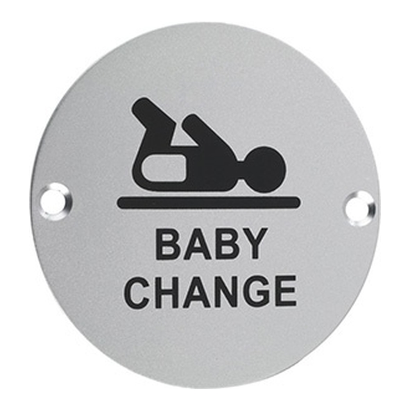 801.60523.111 • 075mm Ø • Satin Aluminium • Screen Printed Baby Change Symbol
