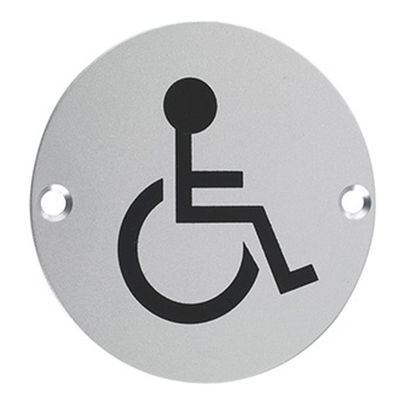 801.60323.111 • 075mm Ø • Satin Aluminium • Screen Printed Disabled Symbol