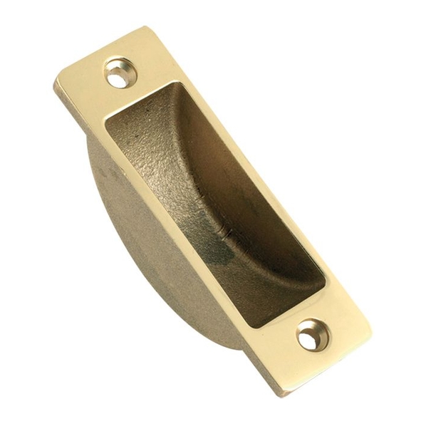 FB13 • 62 x 19mm • Polished Brass • Fulton & Bray Easy Clean Floor Socket For Door Bolt