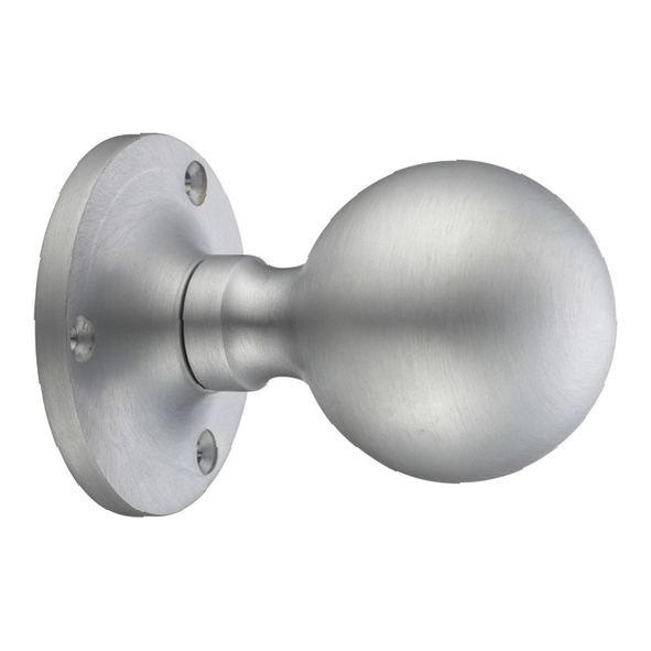 FB202SC • Satin Chrome • Fulton & Bray Ball Mortice Knobs On Round Roses