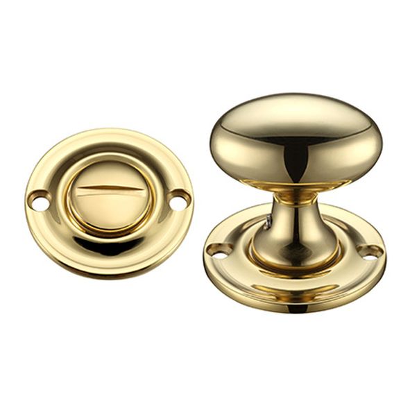 FB42  Polished Brass  Fulton & Bray Ringed Bathroom Turn With Release