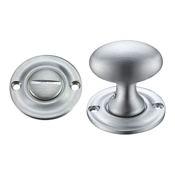 FB42SC  Satin Chrome  Fulton & Bray Ringed Bathroom Turn With Release