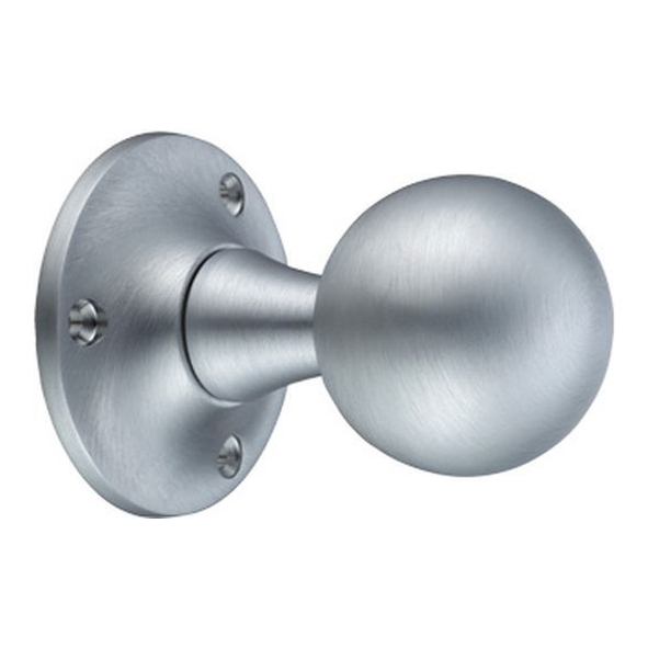 FB502SC • Satin Chrome • Fulton & Bray Ball Mortice Knobs On Plain Round Roses