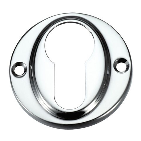 FB51CP  Polished Chrome  Fulton & Bray Raised Euro Cylinder Escutcheon