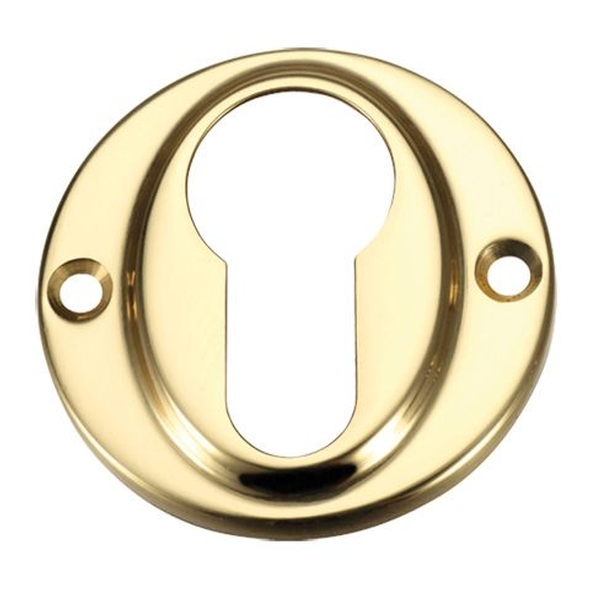 FB52 • Polished Brass • Fulton & Bray Raised Euro Cylinder Escutcheon