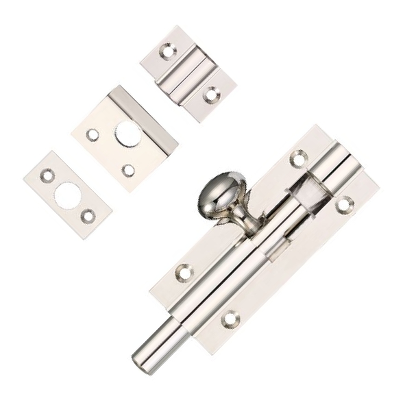 FB55CP • 075 x 030mm • Polished Chrome • Fulton & Bray Straight Door Bolt