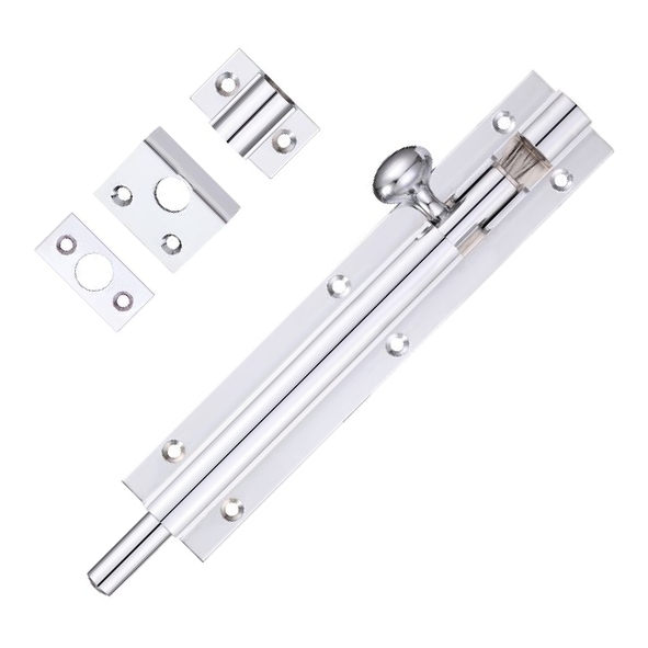 FB57CP  150 x 030mm  Polished Chrome  Fulton & Bray Straight Door Bolt