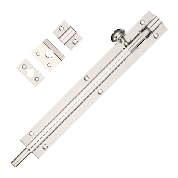 FB58PN • 200 x 030mm • Polished Nickel • Fulton & Bray Straight Door Bolt