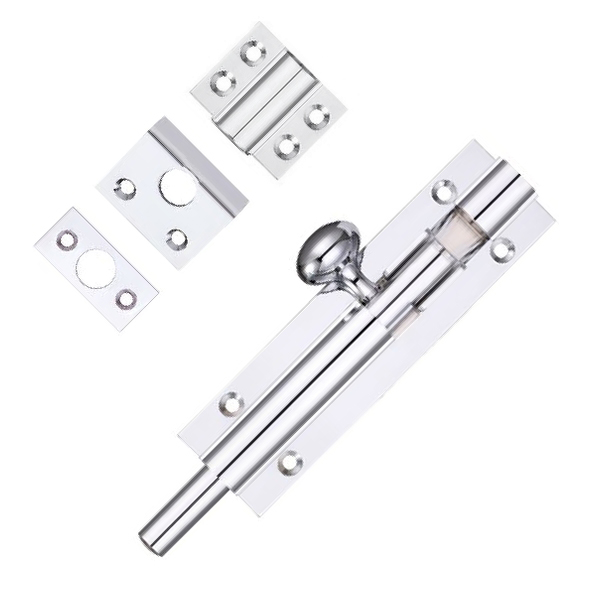 FB61CP • 150 x 038mm • Polished Chrome • Fulton & Bray Straight Door Bolt