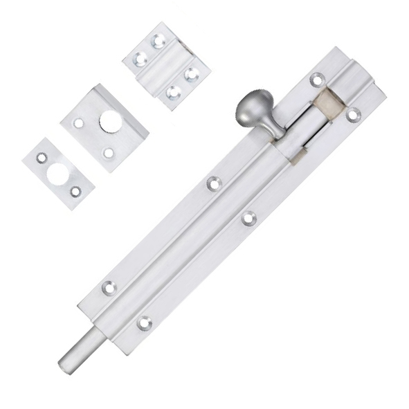 FB62SC • 200 x 038mm • Satin Chrome • Fulton & Bray Straight Door Bolt