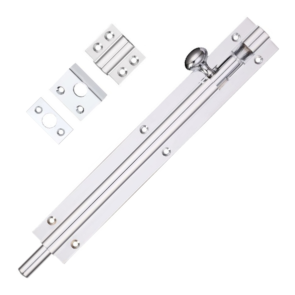 FB63CP • 300 x 038mm • Polished Chrome • Fulton & Bray Straight Door Bolt