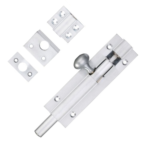 FB75SC • 200 x 050mm • Satin Chrome • Fulton & Bray Straight Door Bolt