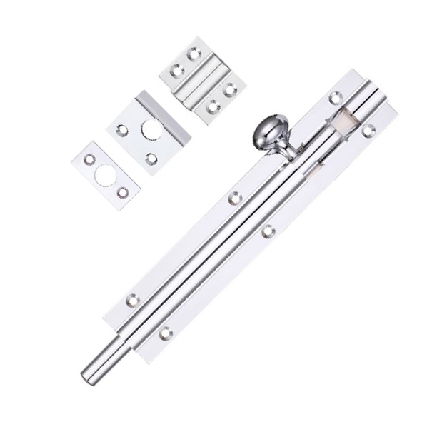 FB76CP • 300 x 050mm • Polished Chrome • Fulton & Bray Straight Door Bolt