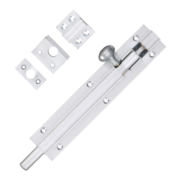 FB76SC • 300 x 050mm • Satin Chrome • Fulton & Bray Straight Door Bolt