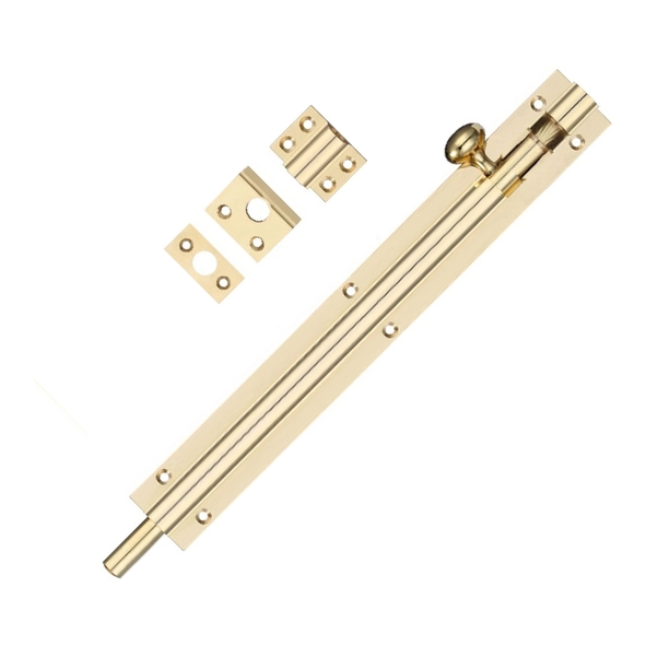 FB77 • 450 x 050mm • Polished Brass • Fulton & Bray Straight Door Bolt