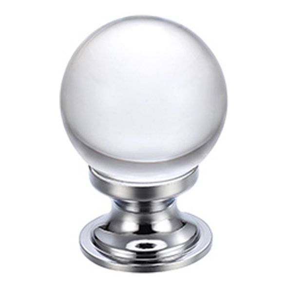 FCH02ACP • 25mm • Polished Chrome / Clear • Fulton & Bray Clear Cabinet Knob