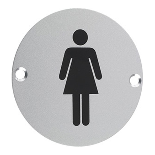 801.60223.111 • 075mm Ø • Satin Aluminium • Screen Printed Female Symbol