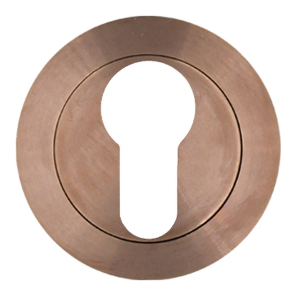 RT001PVDBZ • PVD Satin Bronze • Rosso Tecnica Round Euro Cylinder Escutcheon