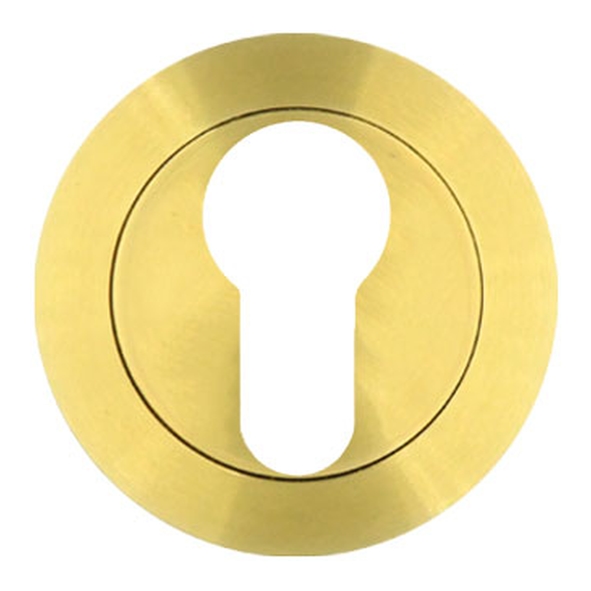 RT001PVDSB • PVD Satin Brass • Rosso Tecnica Round Euro Cylinder Escutcheon