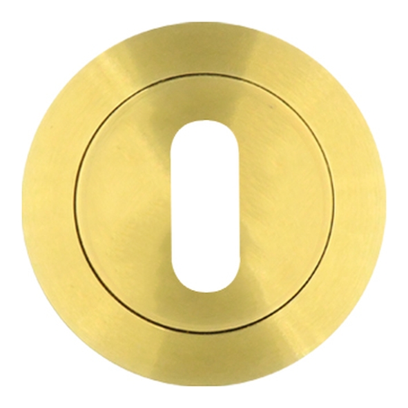 RT002PVDSB • PVD Satin Brass • Rosso Tecnica Round Mortice Key Escutcheon