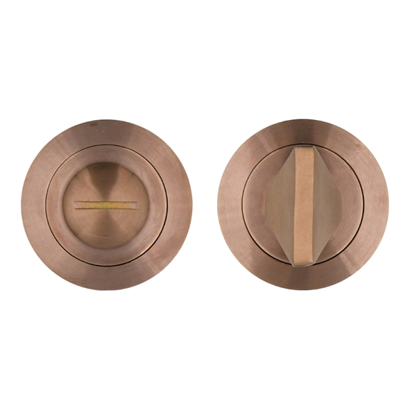 RT004PVDBZ • PVD Satin Bronze • Rosso Tecnica Round Bathroom Turn With Release