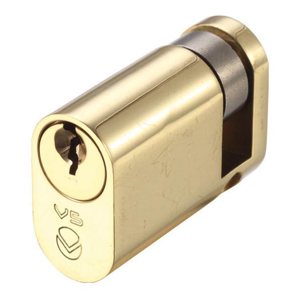 V5OP40SPBMK  40mm [30mm]  Polished Brass  Veir 5 Pin Master Keyed Oval Single Cylinder